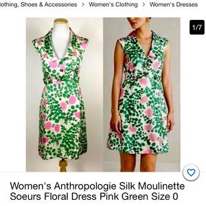 Anthropologie Silk Floral Dress